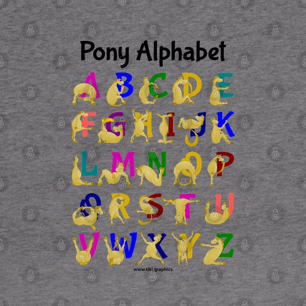 Pony Alphabet Chart, Colourful by mailboxdisco